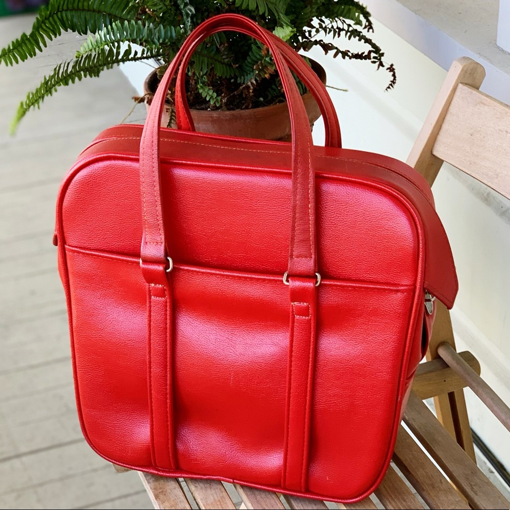 1970s Vintage Samsonite Silhouette Orange Travel Tote